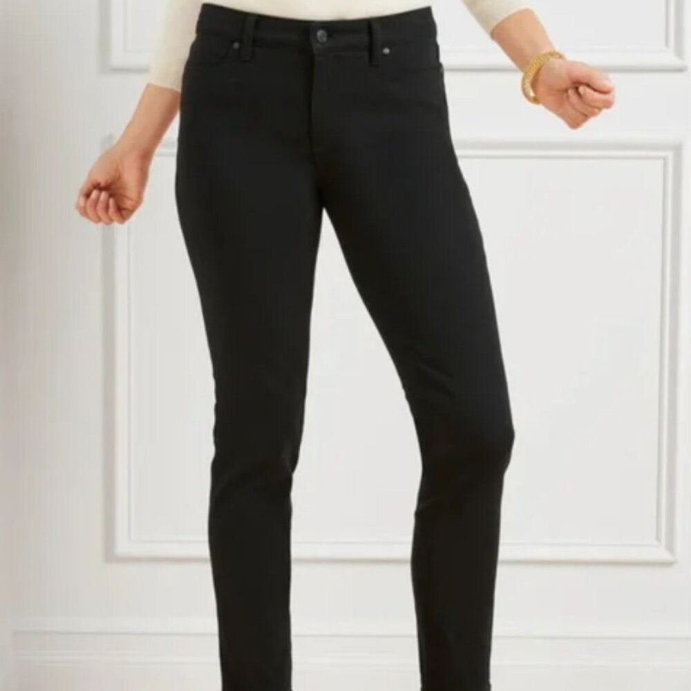 Talbots Flawless Slim Ankle Curvy Black Jeans Midrise Fade-Resistant 10P